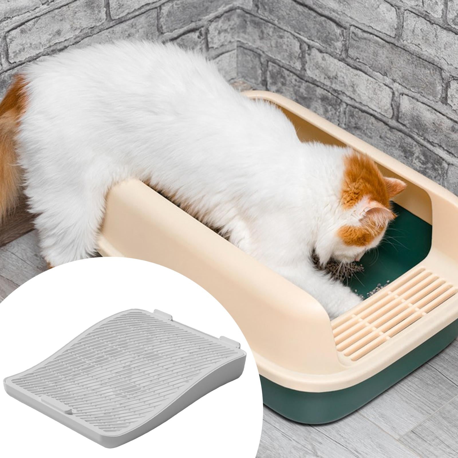 Bvdfgk Anti Slip Cat Litter Mat PP Trapping Pad Double Layer for Cat Litter Box Cabinet White