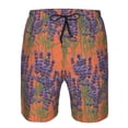 thumbnail image 4 of Kdxio Lavender Flowers Pattern Mens Casual Shorts - Drawstring Summer Beach Sports Shorts for Men, 4 of 9