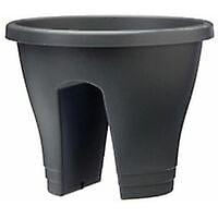 Elho Balcony Planter Corsica Flower Bridge 30 - Anthracite Gray - Outdoor Balcony - L 29.6 X W 29.6 X H 24 Cm