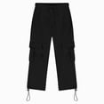 thumbnail image 4 of 5-6T Toddler Kids Boys Warm Wide Leg Sweatpants Elastic Drawstring Waist Baggy Open Leg Pants Solid Color Multi Pockets Casual Winter Daily Wear 3t 4t 5t 6t 7t Toddler Boys Winter Pants,Black, 4 of 7