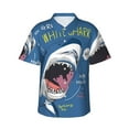 thumbnail image 2 of Picia Great White Shark Gentle Cotton Regular Fit Short Sleeve Casual Hawaiian Shirt for Men-Medium, 2 of 9