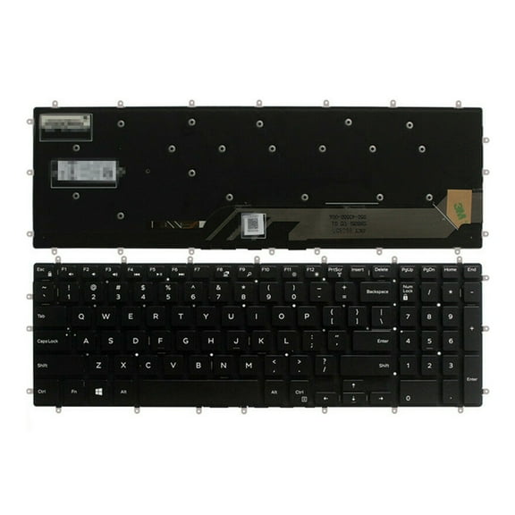 New US Black Backlit English Laptop Keyboard (Without Frame) Replacement for Dell Latitude 3590 Vostro 5568 3581 7570 7580 Light Backlight