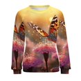 thumbnail image 7 of Wildflowers Butterfly Womens Oversized Sweatshirts Hoodies Crewneck Casual Tops Comfy FallWinter Clothes 2024, 7 of 7
