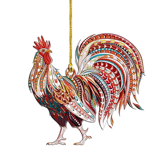 Clearance Under $0.89! Double Sided Acrylic Christmas Chicken Ornament