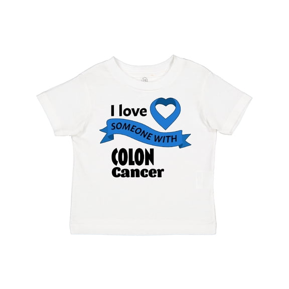 Inktastic I Love Someone with Colon Cancer blue heart ribbon Boys or Girls Toddler T-Shirt