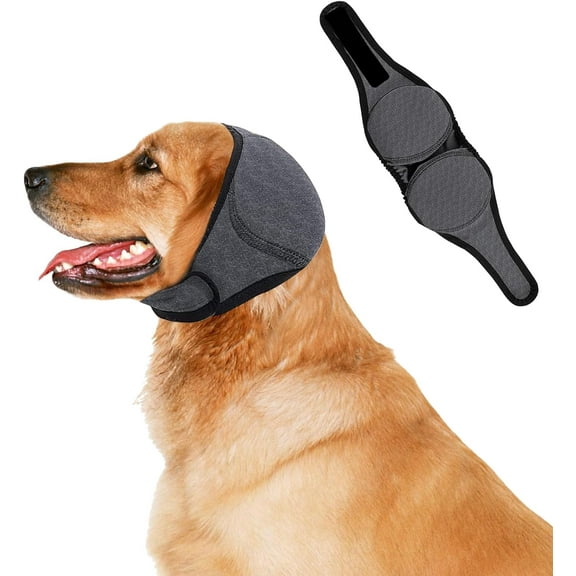 Dog Ear Muffs for Noise & Bath - Waterproof Protection with Elastic Calming Hoodie, Grooming & Anxiety Relief (M)