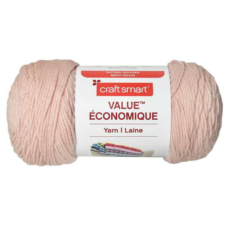 Soft Classic Solid Yarn by Loops & Threads - Solid Color Yarn for Knitting,  Crochet, Weaving, Arts & Crafts - Light Coral, Bulk 12 Pack 