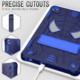 thumbnail image 3 of Allytech Case for Lenovo Tab M10 3rd Gen 10.1 inch 2022, Rugged Case with Hidden Kickstand & Adjustable Shoulder Strap, Thickned Silicon Edges Shockproof Case - Navy+Blue, 3 of 6
