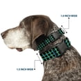 thumbnail image 2 of Buckle-Down Pet Collar, Dog Collar Plastic Buckle, Wire Grid Black Turquoise Yellow, 11 to 16.5 Inches 1.0 Inch Wide, 2 of 8