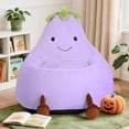 thumbnail image 6 of LIFERECORD 31" Children's Bean Bag Chair, Kids Filled Toddler Bean Bag Sofa Padded Bean Bag Chair for Boys & Girls, Cute Eggplant, Purple, 6 of 9