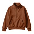 thumbnail image 6 of Women's Fleece Quarter Zip Sweatshirts Mock Neck Long Sleeve Pullover Tops Comfort Oversized Hoodies Casual Trendy Shirts sudaderas para mujer Pink L, 6 of 7