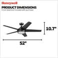 thumbnail image 2 of Honeywell Byard 52” Outdoor Ceiling Fan with LED Light and Remote Control, Matte Black, 2 of 12