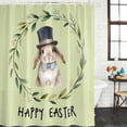 thumbnail image 2 of Happy Easter Shower Curtain, Waterproof Shower Curtains for Bathroom, Grass Green Spring Bunny Eucalyptus Leaves Washable Fabric Bathtub Curtain Set Bath Decor with 12 Hooks 48"x72", 2 of 8