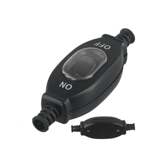 1Pcs 204 Ip65 Waterproof Dustproof In-Line Switch Black Or White Silver Contact Double Cut Switch For Appliances/Lamps Black 8Mm Smile Home