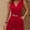 Red, variant on ZOELNIC Women's Rompers V Neck Pleated Sleeveless Dressy Casual Summer Mini Short Romper Jumpsuit, S