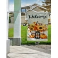 thumbnail image 4 of Set Of 2 Fall Pumpkin Welcome Garden Flags, Double Sided, 12"x18", Polka Dots & Buffalo Plaid, Best For Fall/Thanksgiving Decorations, 4 of 6