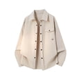 thumbnail image 1 of Mens Camisas de Manga Larga Casual Color Sólido Turndown Cuello Botón Abajo Bolsillo Camisa Chaqueta, Camisas de Manga Larga para Hombres con Bolsillo, 1 of 9