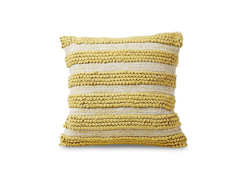 textured yellow throw pillows