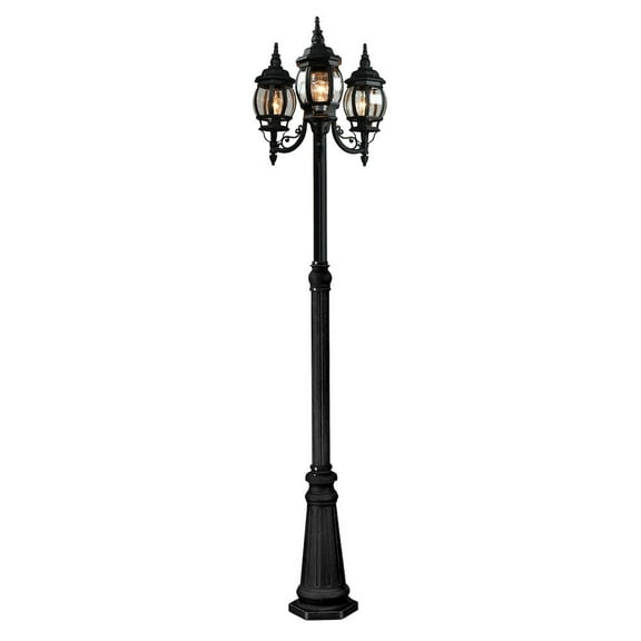 AC8099BK-Artcraft Lighting-Classico - Three Light Post Lantern-Black Finish