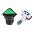 thumbnail image 2 of Botón de juego 39x39x39 Triángulo 12V Interruptor de botón iluminado LED con microswitch para video arcade Verde 3pcs, 2 of 5