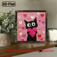 thumbnail image 5 of Wooden board painting with wooden 8x8in, suitable for decorating rooms and creating a warm atmosphere. Valentine's Day gift.black cat and love., 5 of 8