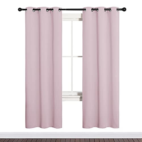 Nicetown Blackout Curtain Panels For Girls Room Nursery Essential Thermal Insulated Solid Grommet Top Ds Lavender Pink 1 Pair 34 X 72 Inches Com Nicetown Blackout Curtain Panels For, Lavender Blackout Curtains