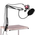 thumbnail image 2 of FlyFlise Professional Broadcasting Studio Recording Condenser Microphone Kit with External Sound Card + Mic Windscreen, 2 of 7