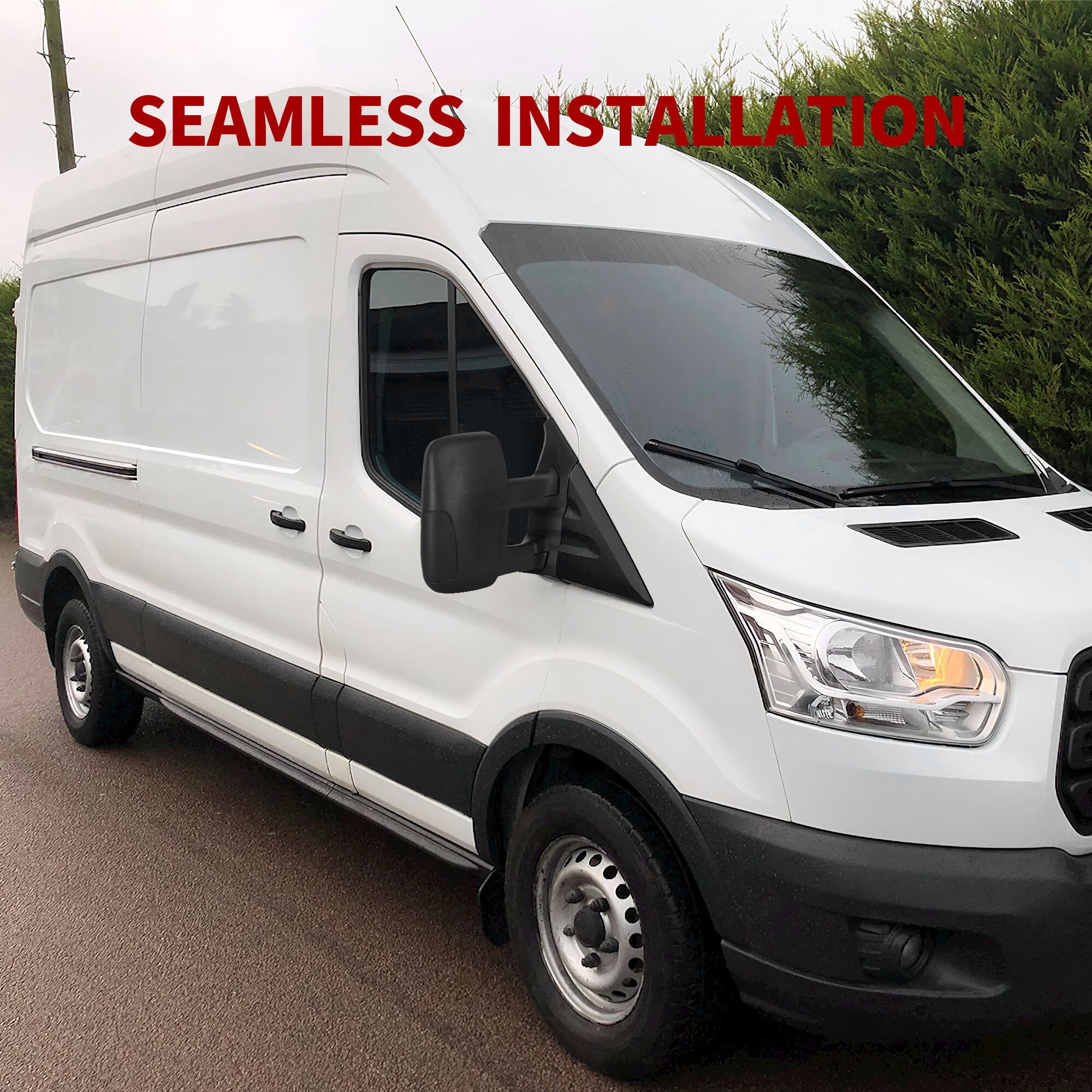 Power Heated Adjustable Folding Right Passenger Door Mirror for 2015-2021 Ford Transit 150/250/350 Black Replacement Side Mirror Plug and Play