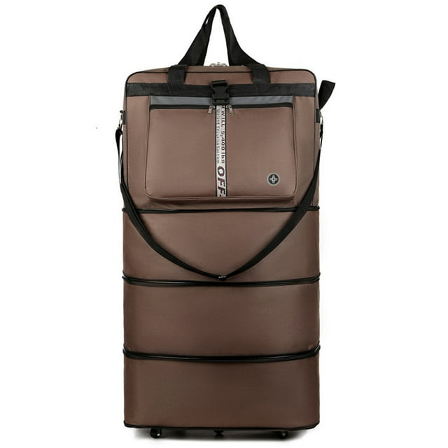 Guardurnaity Maletas escalables, bolsas de lona de gran capacidad, impermeables, con cremalleras, ideales para hombres y mujeres que viajan en Envolturas para manijas de equipaje marrón