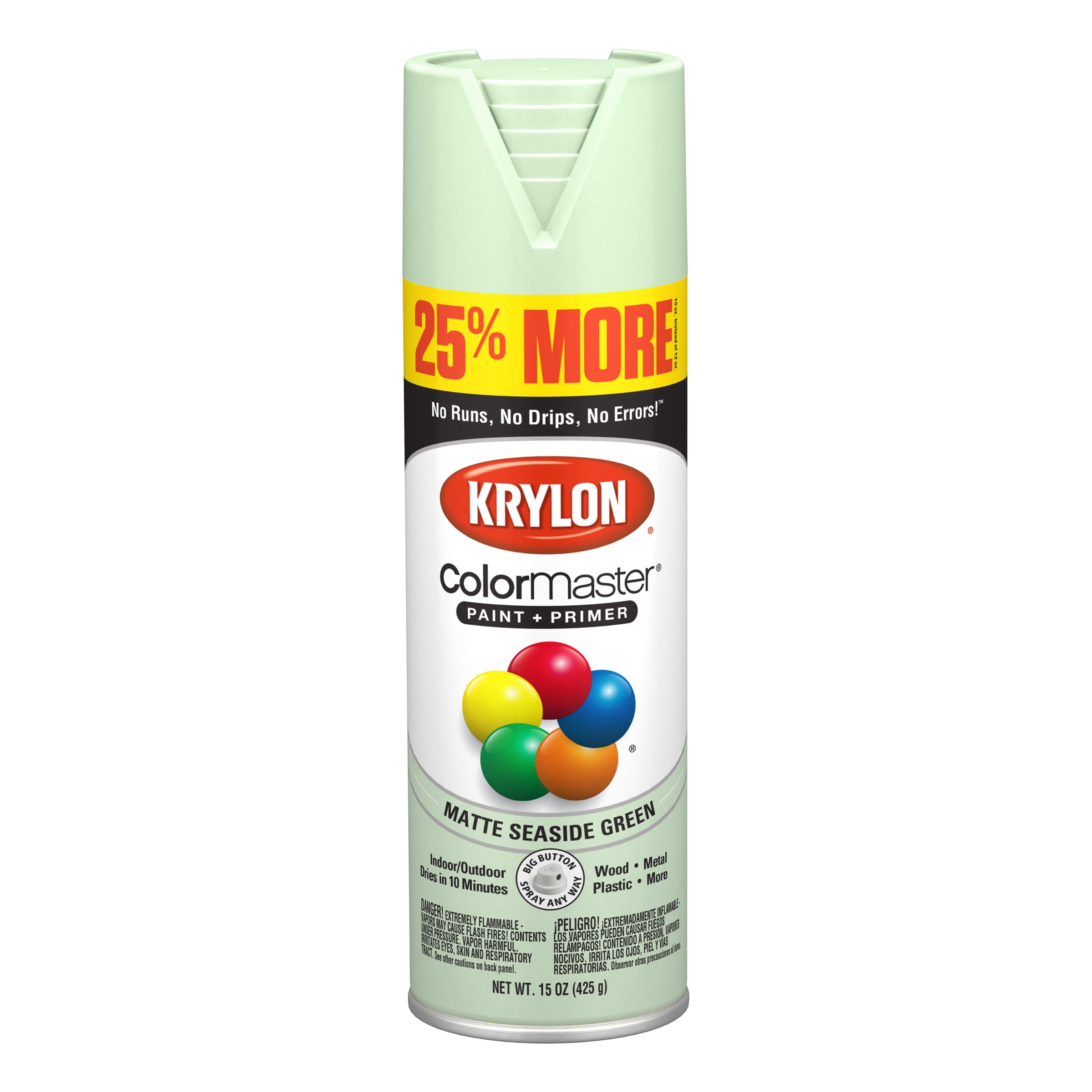 Krylon ColorMaster Paint + Primer Spray Paint Bonus, Matte, Seaside
