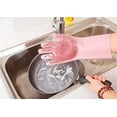 thumbnail image 3 of Silicone Dishwashing Gloves, Pet Grooming Rubber Scrubbing for Dishes, Sponge Wash Cleaning with Scrubbers (13.6" L), 3 of 7
