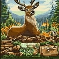 thumbnail image 6 of Patifu Deer Hunting Items Cross Stitch Round Tablecloth Stain-Resistant Washable Indoor Outdoor Restaurant Wedding Party 100% Polyester Waterproof Fabric Outdoor Fitted 42"-46, 6 of 8