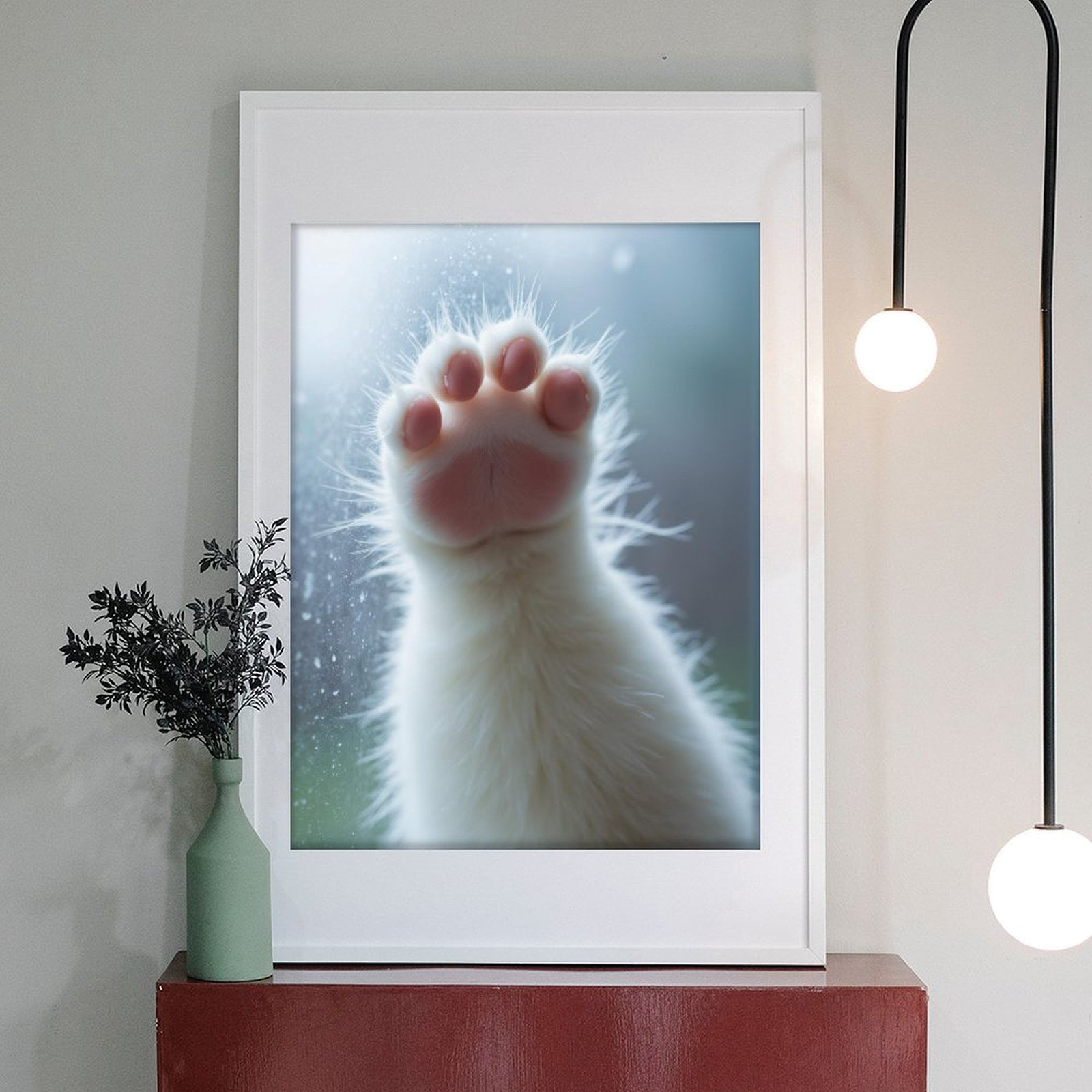 Diamond Art Kit for Adults, Feline Paw Against Glass Window Diamond Painting for Adults Beginners, DIY Diamond Art Painting Kits, 5D Diamond Painting Crafts for Home Decor 12x16 Frameless