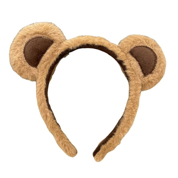 Brown Bear Ears Hair Hoop Headband Cute Animal Ear Headwear for Girls Women Party Role Play Accessories