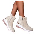 thumbnail image 3 of Oyedens Platform Wedge Ankle Boots for Women Fashion High Heels Short Dress Boots Ladies Booties, 3 of 5