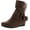 Tan, variant on SELENA-68K Children Girl's Comfort Ring Deco Flat High Top Ankle Booties, Black, 4