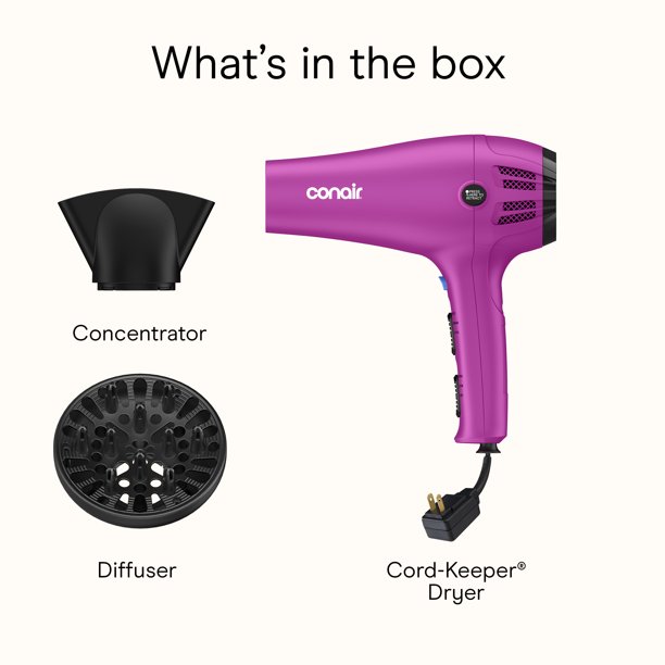 CONAIR バスクリーナー 本体 15フィートコード Conair Ionic Ceramic Cord-Keeper Hair Dryer, Retractable Cord