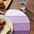 thumbnail image 3 of Purple Ombre Round 15 Inch Placemats Set of 8, Farmhouse Vintage Wooden Striped HeatResistant Non Slip Place Mats for Dining Table, Wipeable Braided Kitchen Table Mats for Housewarming, 3 of 9