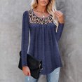 thumbnail image 2 of Pompotops Mode Femmes Décontracté Ample Imprimé Leapard Irrégulier T-Shirts Col Rond, 2 of 9