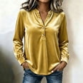 thumbnail image 2 of Ruimatai Womens Long Sleeve Henley Blouses Velvet Loose Dressy Casual Shirts, 2 of 6