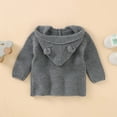 thumbnail image 5 of Verugu Toddler Baby Girls Boys Winter Coat Thicken Warm Jackets Baby Hooded Snow Outwear Coat Kids Solid Color Ears Hooded Knitted Tops Warm Coat Gray, 12-18 Months, 5 of 7