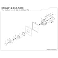thumbnail image 6 of Kingston Brass KS3041DX Concord Single-Handle Three-Way Diverter Valve with Square Trim Kit, Polished Chrome, 6 of 9