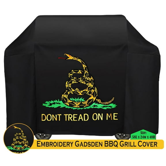 Grill cover with Gadsden logo 58 inch Heavy Duty Waterproof BBQ Grill Cover
