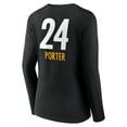 thumbnail image 3 of Women's Joey Porter Jr. Black Pittsburgh Steelers Team Wordmark Player Name & Number Long Sleeve V-Neck T-Shirt, 3 of 3