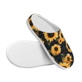 thumbnail image 3 of Haiem Scottish Blue Plaid Sunflower Print Women's Fuzzy Memory Foam House Slipper Cozy Home Footwear Non-slip Winter Slippers-35/36, 3 of 7