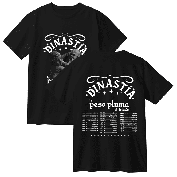 Peso Pluma Dinastía & Friends 2026 Tour Merch Cotton T-Shirt – Unisex Short Sleeve Fashion Tee, Casual Streetwear Top for Fans Concert Support Outfit
