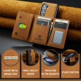 thumbnail image 4 of SaniMore Case for Samsung Galaxy Z Fold 5 7.6" 2023, Retro PU Leather Case Soft TPU Inner Detachable Magnetic Folding Card Pocket Flip Kickstand Anti-drop Shockproof Protectiive Cover, Brown, 4 of 11