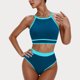 thumbnail image 1 of Trajes de baño para mujer, Trajes de baño para mujer Traje de baño de mujer de cintura alta con abertura, color liso, traje de baño bikini conservador y a la moda Traje de baño de nailon para mujer, 1 of 3