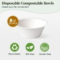 thumbnail image 2 of 150 Pack Compostable Paper Bowls, 8 oz Heavy-Duty Disposable Biodegradable Soup Bowls Made of Natural Bagasse, Suitable for Salad, Dessert, Milk, Cereals, 2 of 4