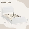 thumbnail image 3 of Tamaño individual para niños marco de cama almacenamiento cabecero & footboard low-profile wood platform sturdy wood slats no necesita colchón base blanca, 3 of 7